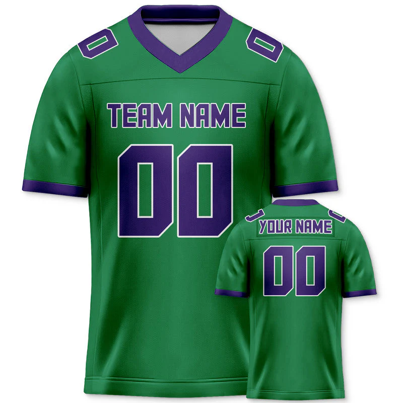Custom Green Purple Mesh Authentic Football Jersey
