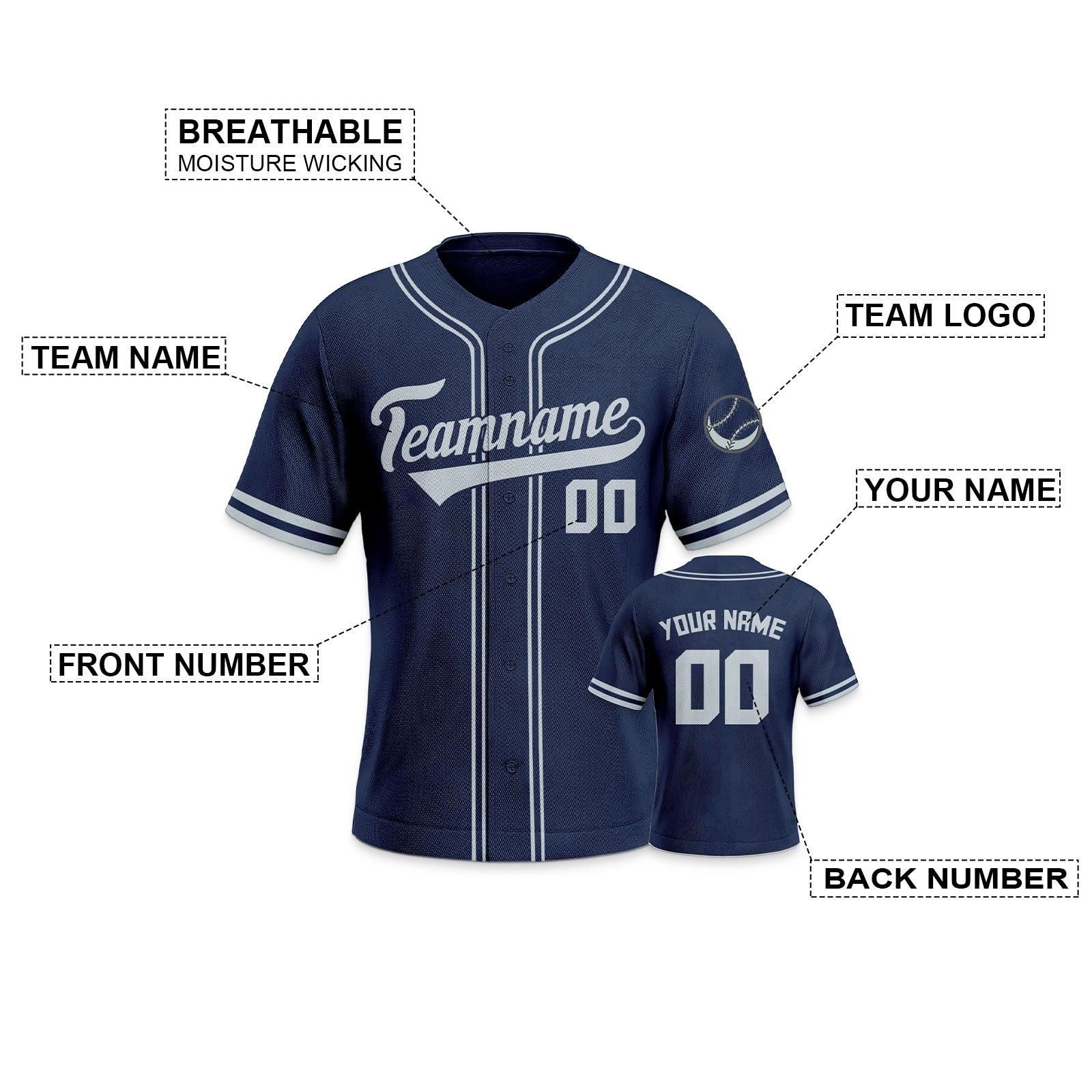 Custom Navy Gray-Navy Authentic Classic Baseball Jersey