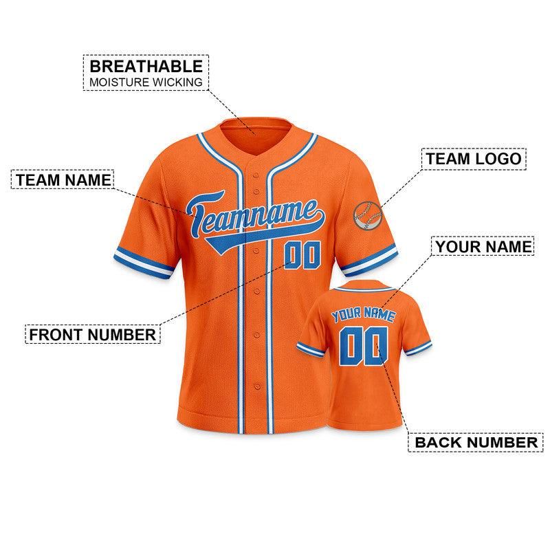 Custom Orange Powder Blue-White Authentic Baseball Jersey