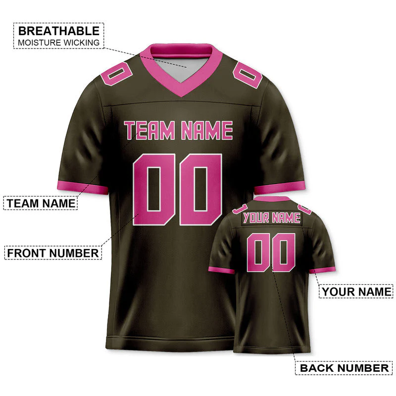 Custom Olive Pink Mesh Authentic Football Jersey
