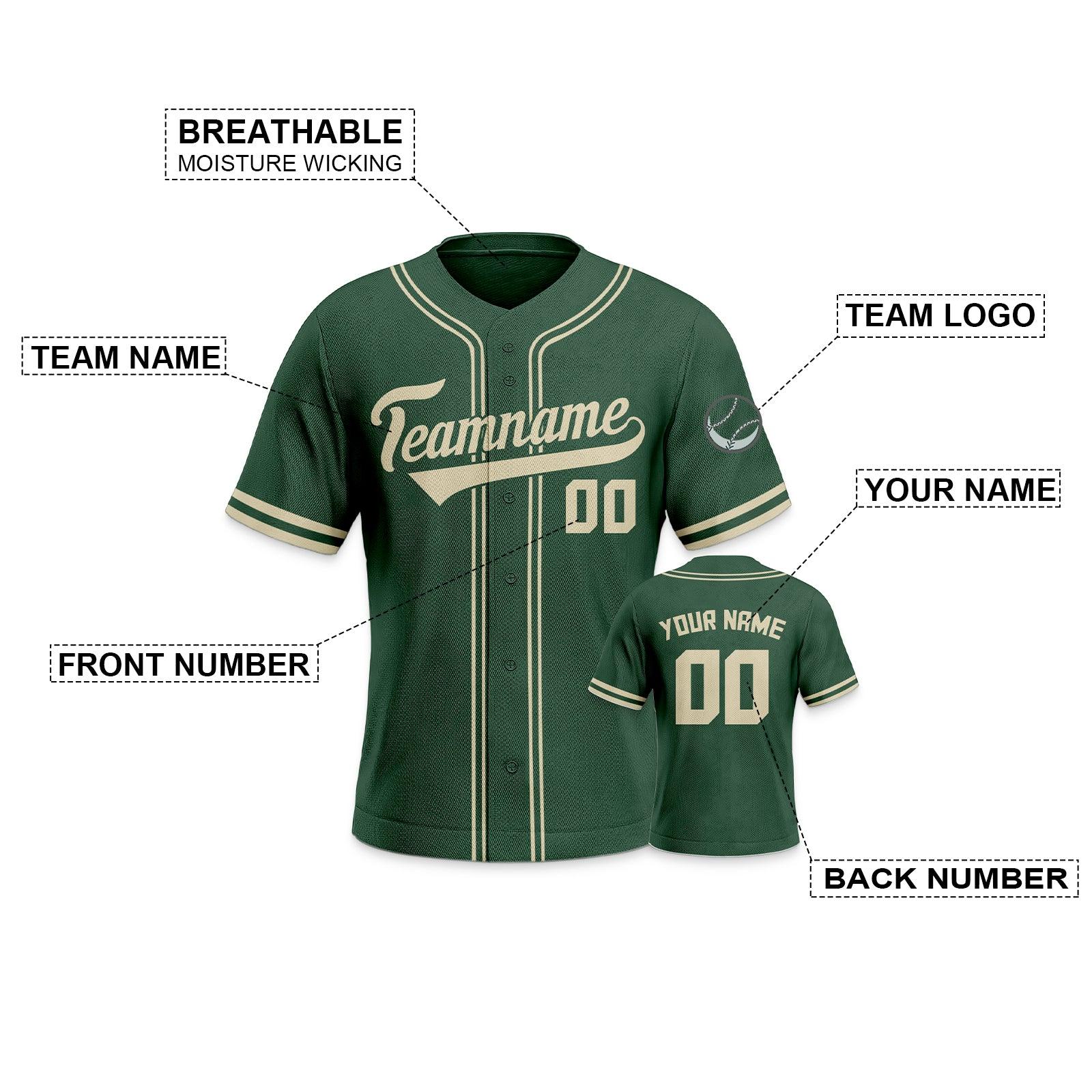 Custom Green Cream White-Green Authentic Classic Baseball Jersey