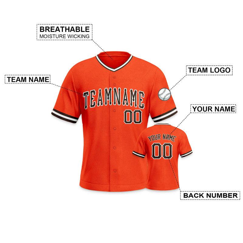 Custom Orange Brown-White Authentic Baseball Jersey-1