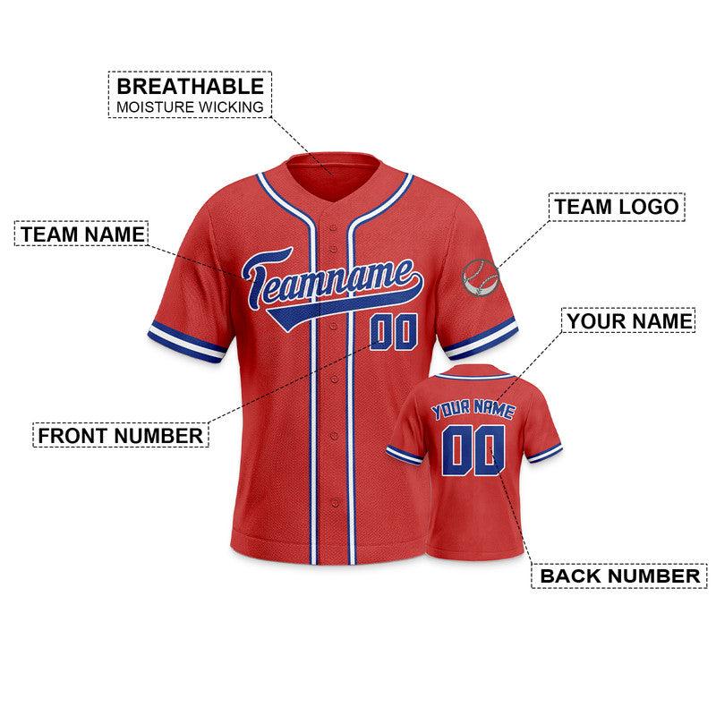Custom Red Royal-White Authentic Baseball Jersey
