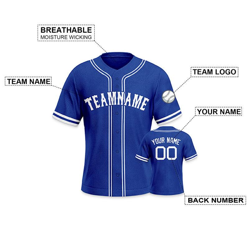 Custom Royal-White Authentic Baseball Jersey-2