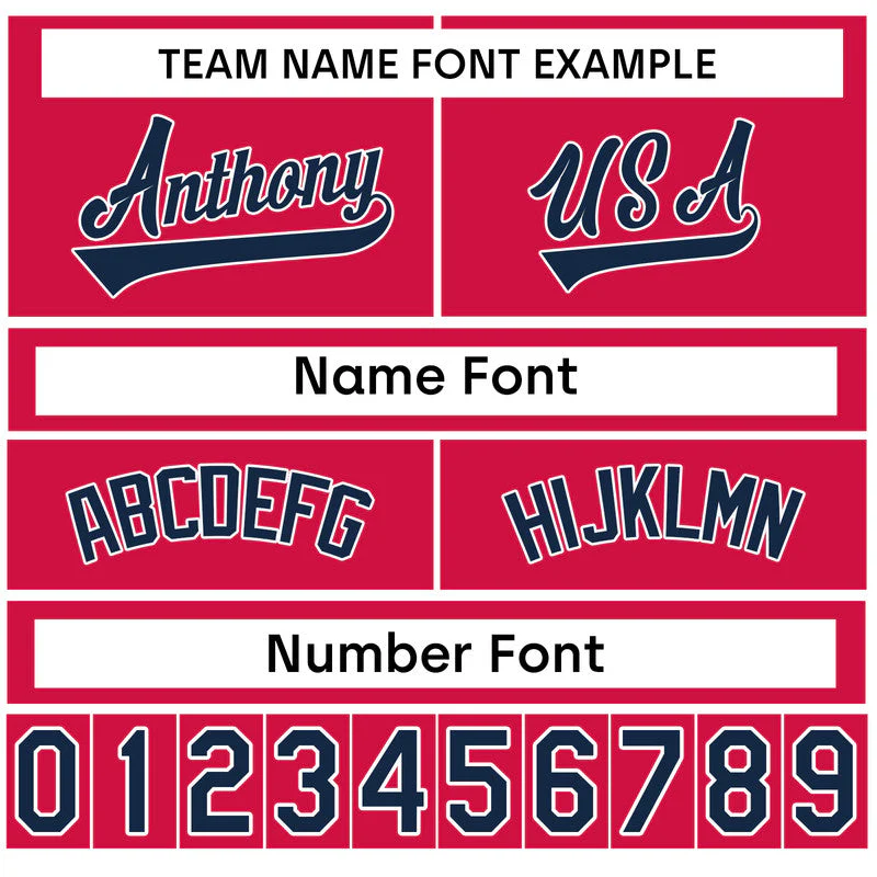 Custom Red Navy-White Authentic Split Fashion Baseball Jersey