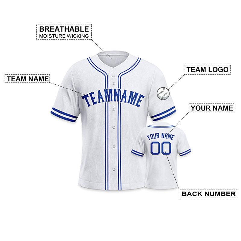 Custom White Royal-White Authentic Baseball Jersey-2
