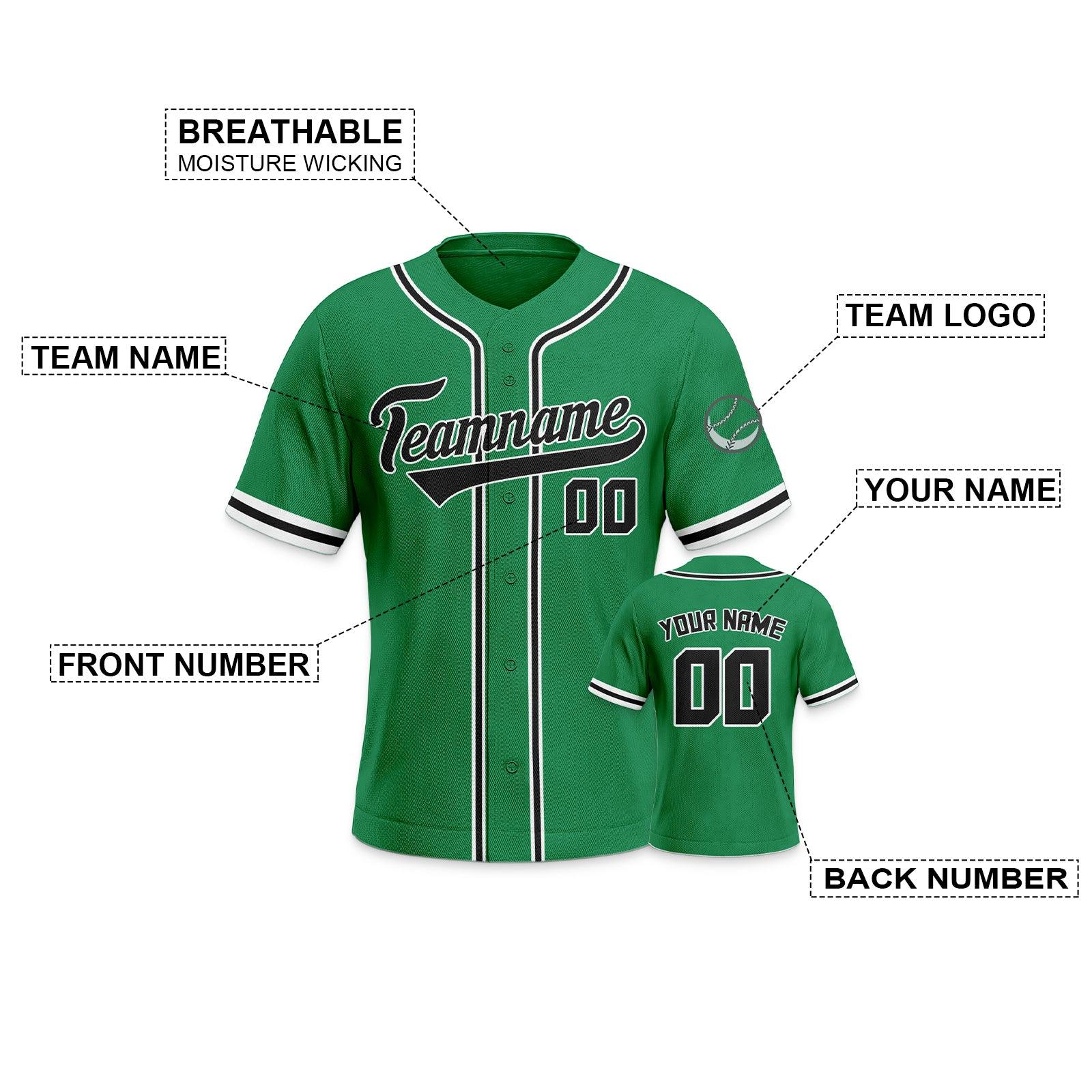 Custom Green Black-White Authentic Classic Baseball Jersey