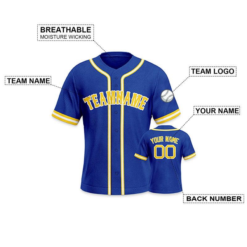 Custom Royal Gold-White Authentic Baseball Jersey-2