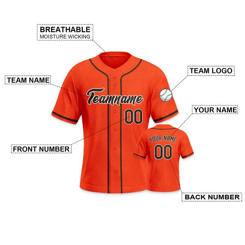 Custom Orange Brown-White Authentic Baseball Jersey-3