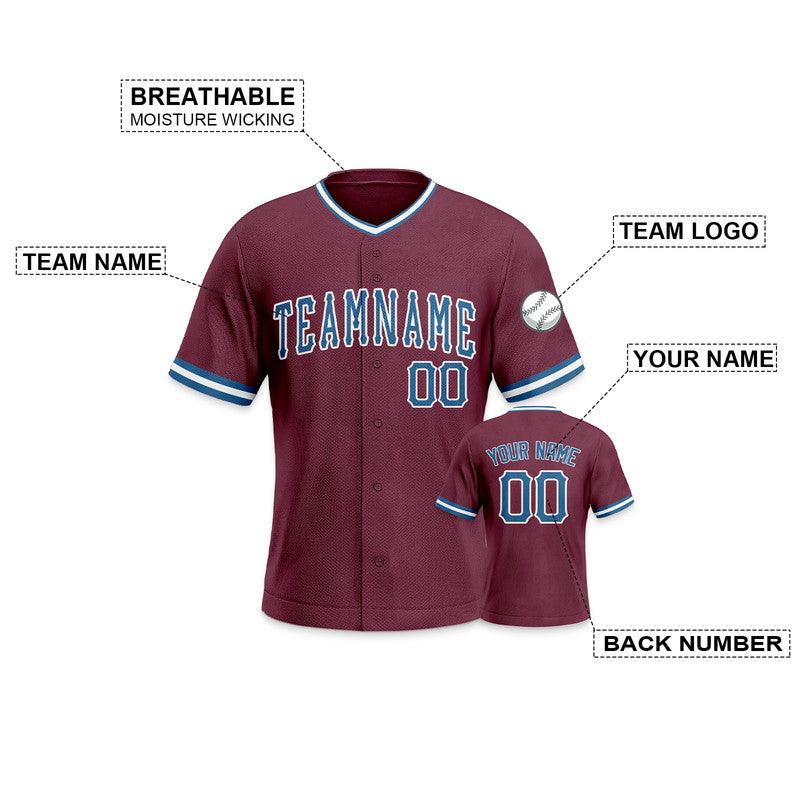 Custom Crimson Light Blue-White Authentic Baseball Jersey
